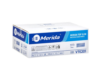 Merida VTE201 Ręczniki papierowe TOP SLIM, białe, dwuwarstwowe, 3150 szt.